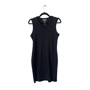 Ralph Lauren Women Dress Size S Shirt Logo Tennis‎ Rugby Black Summer Sleeveless
